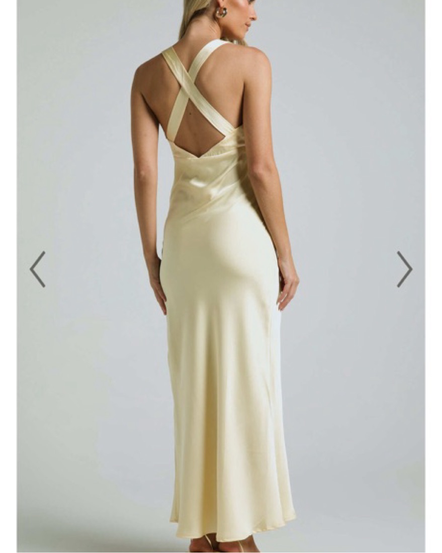 escape formal dresses AVEN Maxi Dress | Butter Yellow Halterneck Maxi Dress main image 1