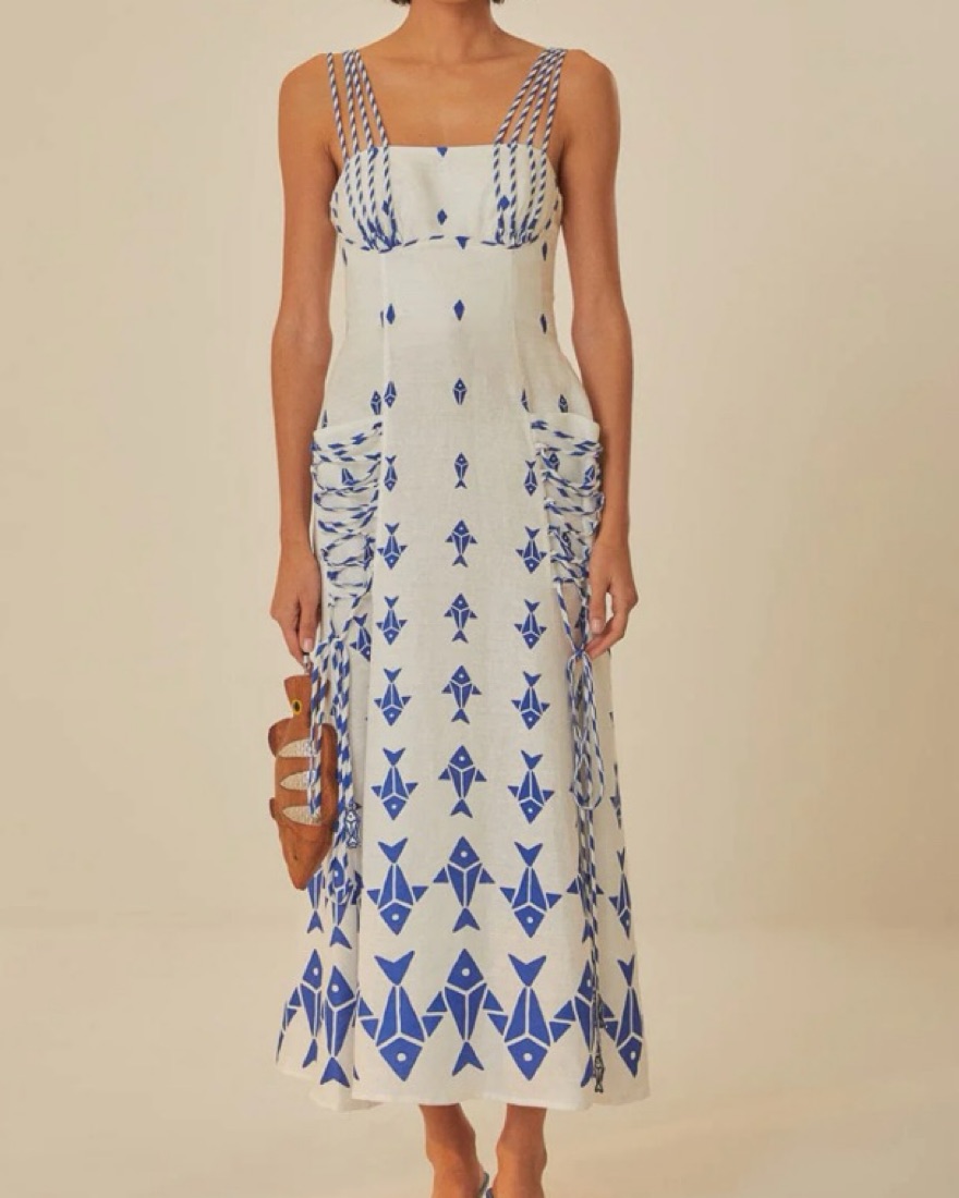 Farm Rio Cocktail Dress - Blue Fish by Farm Rio - Pickle