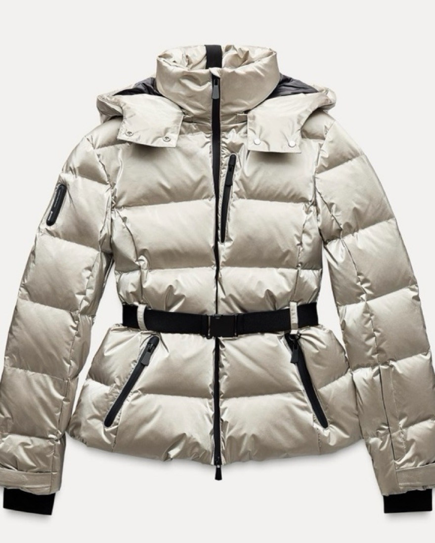 最新作 ZARA ski ザラスキー ジャケット 総柄 ベルト ダウン reco Recco Technology Zara Ski Down Jacket by Zara - Pickle