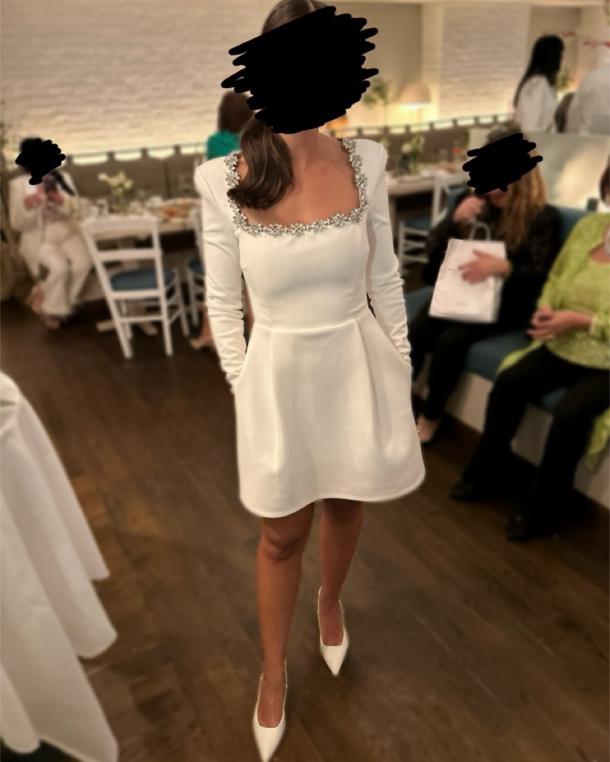 off shoulder long sleeves wedding dress Off-the-Shoulder A-line Wedding Dress Olivia Light ivory / US 4
