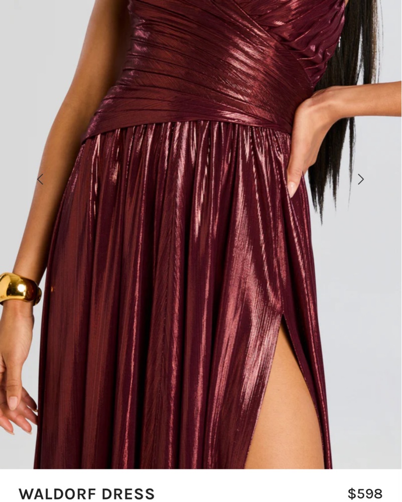 Retrofete Burgundy Metallic Gown XS by Retrofete - Pickle