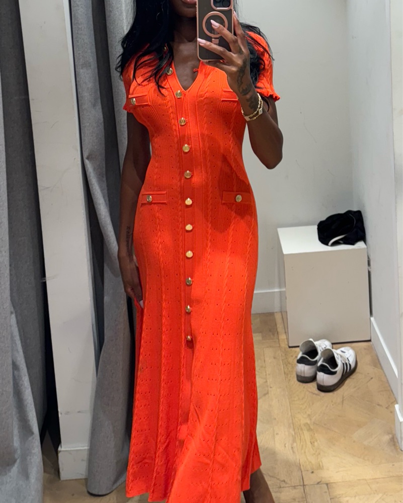 orange sandro dress Orange Sandro Knit Maxi Dress by Sandro