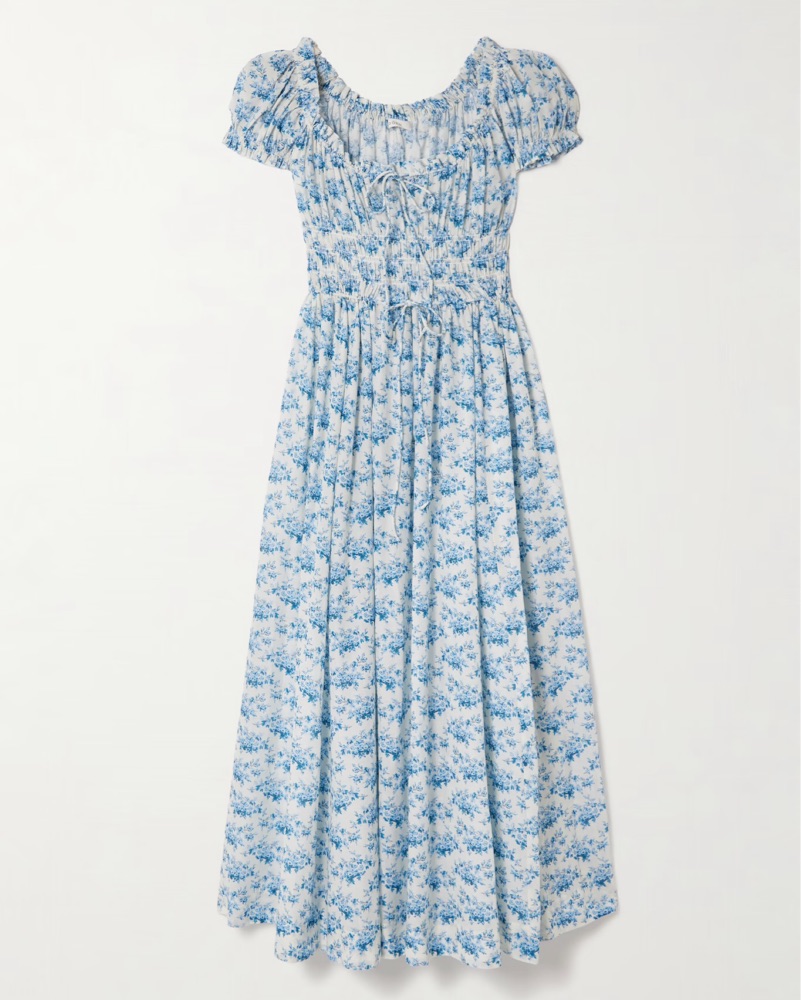 dôen ashlynn floral cotton midi-dress DÔEN Ashlynn Floral Cotton-voile dress by Doen