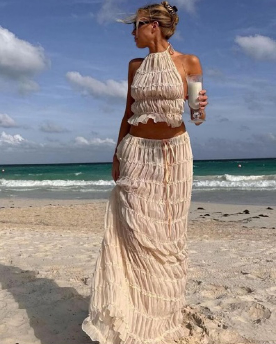 julier ジュリエ セットアップ Arcina Ori Juliette Halter Top Skirt Set by Arcina Ori - Pickle