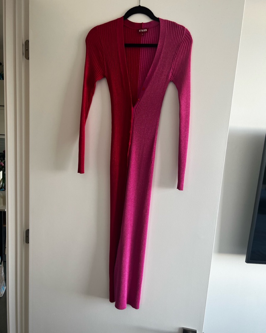 Staud sparkly pink and red knit dress by Staud - Pickle