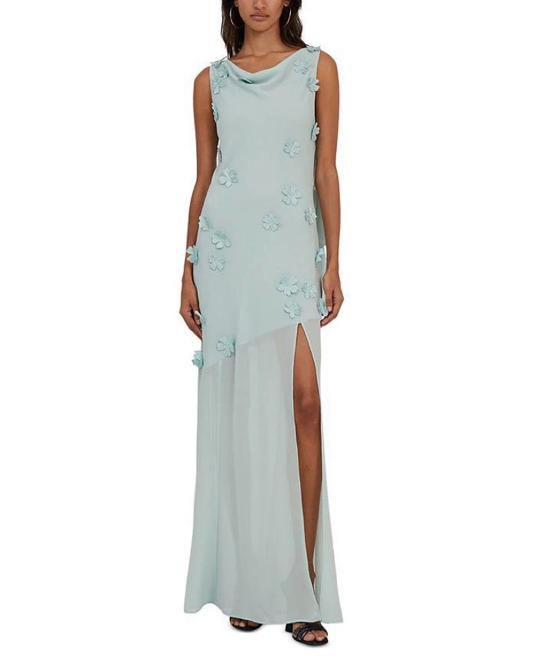 rotate green dress Mock Neck Long Dress w/ Tags
