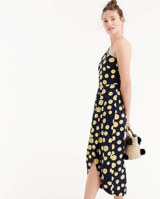j crew polka dot silk dress J.Crew Silk Dress Size 2 Long Sleeve Polka Dot