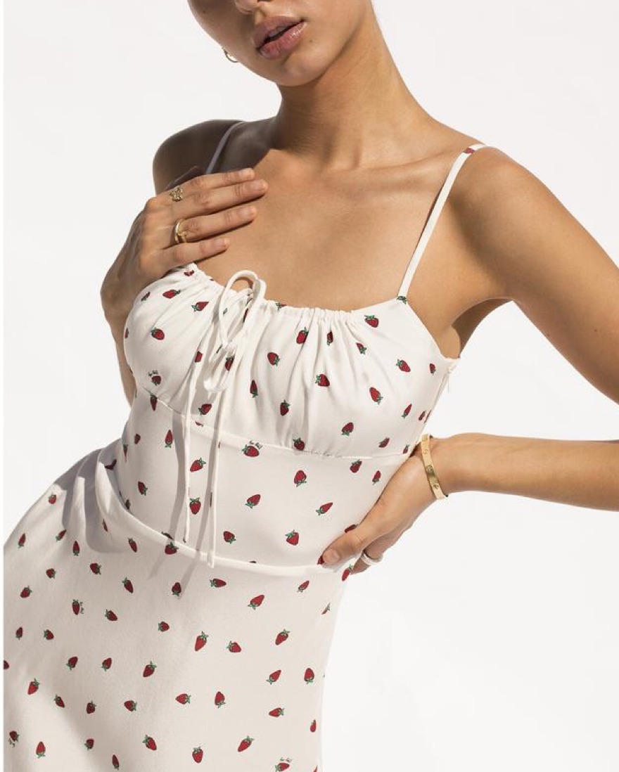 The Alba Dahlia | Silk Floral Midi Dress | Réalisation Par
