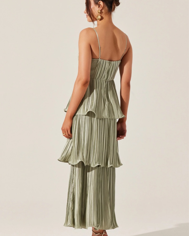 Lupin Pleated Tiered Dress by Astr The Label - Pickle