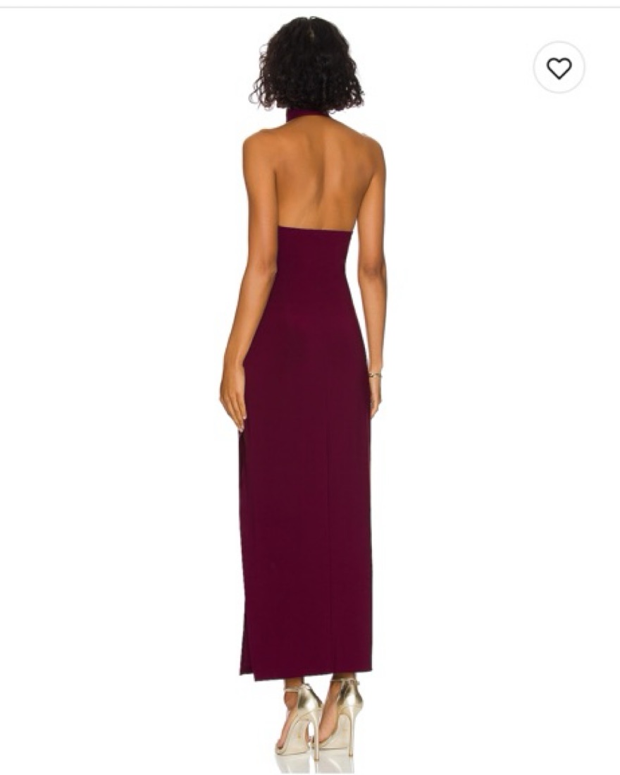 X Revolve Turtle Halter Side Slit Dress by Norma Kamali - Pickle
