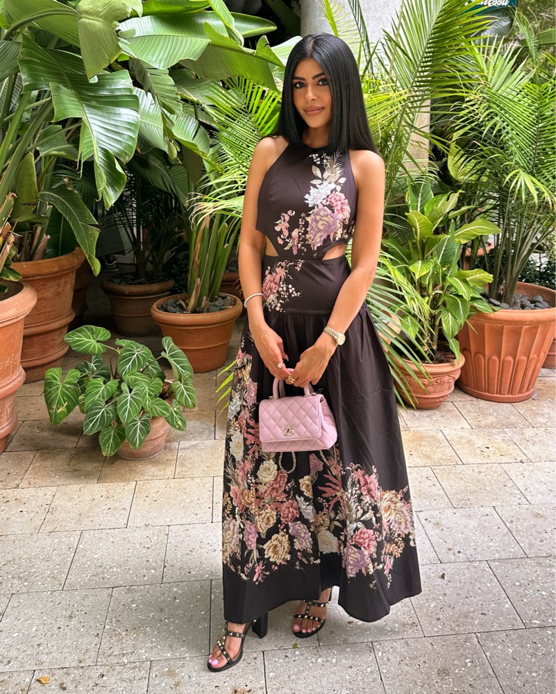 Elegant Floral Maxi Dress with Cut-Out Detail by Zimmermann - Pickle