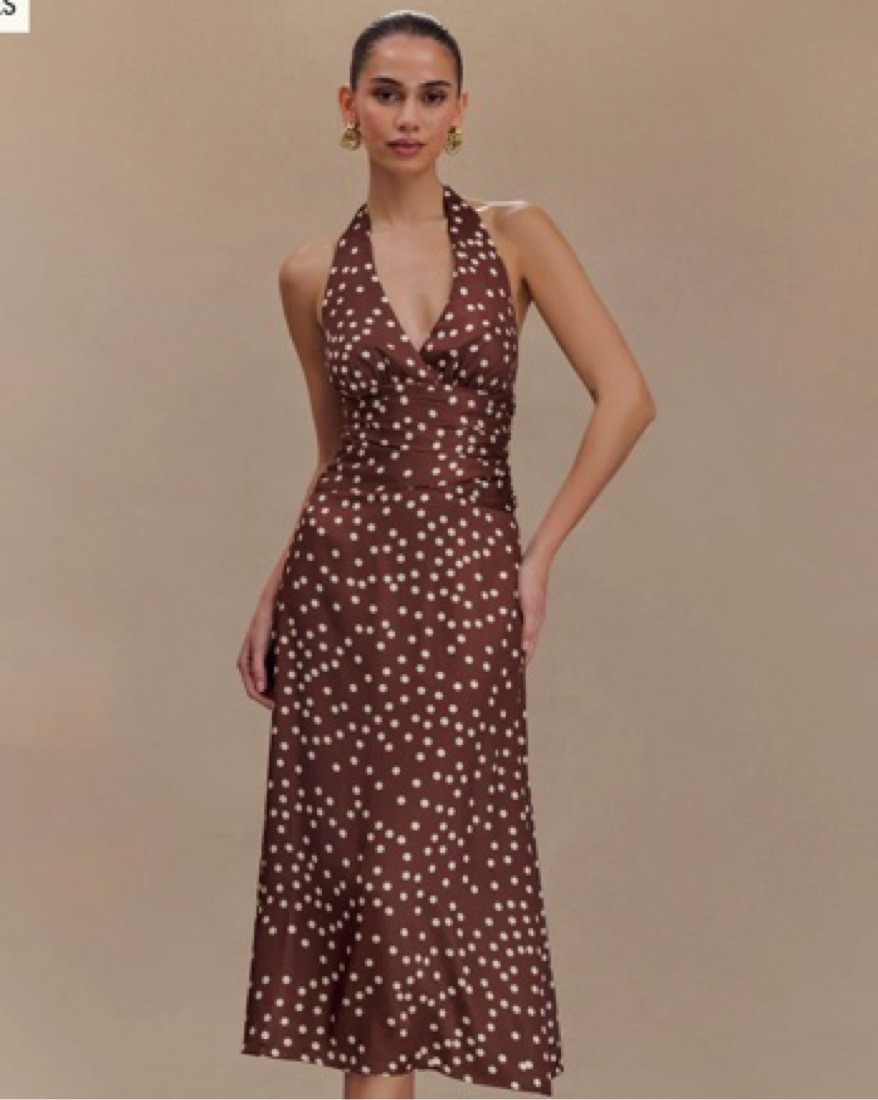 halter print dress MissJophiel Halter High Neck Floral Print Chiffon High Low Dress Lavender Floral / High Low / US12