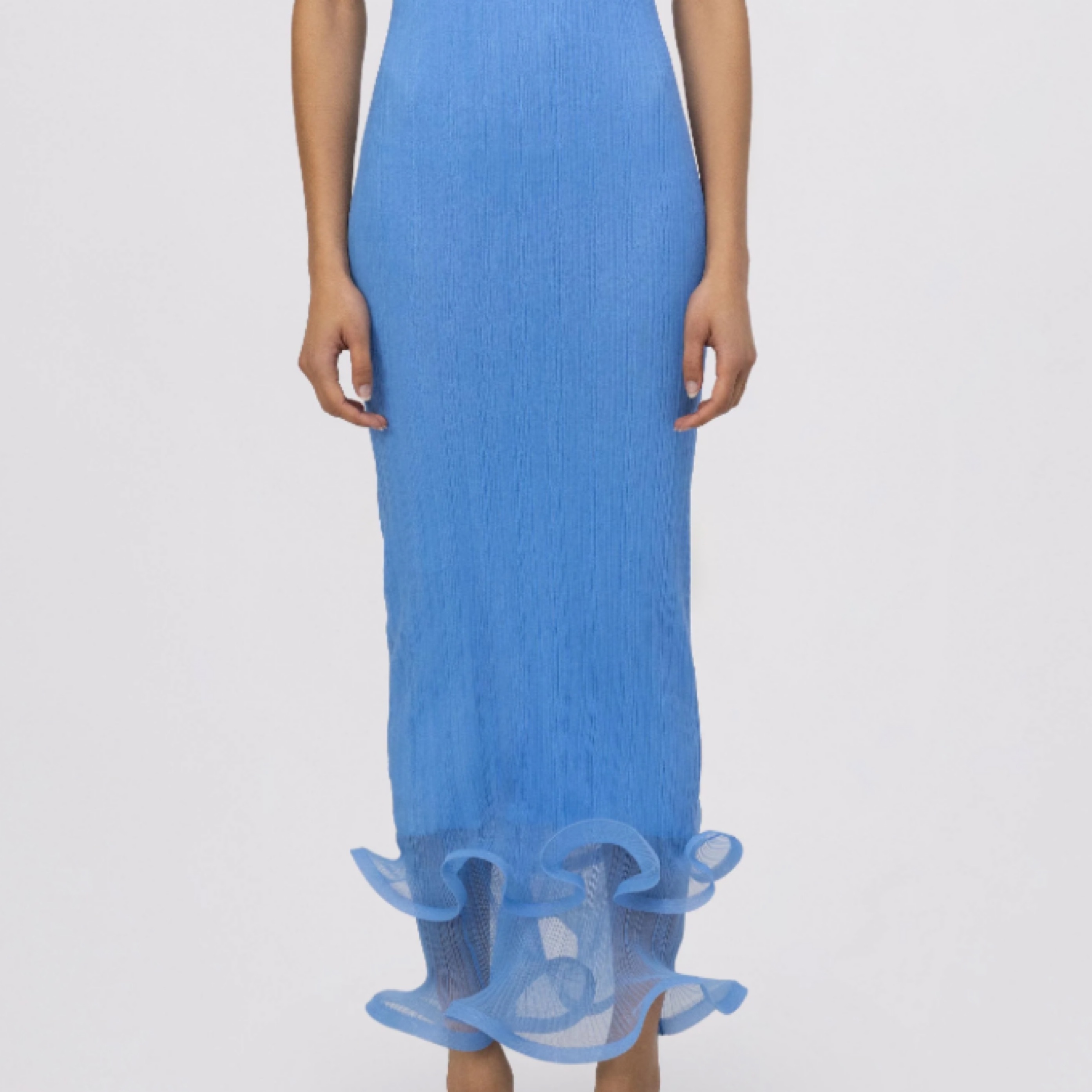 jonathan simkhai blue lace dress Simkhai - Sky Blue Crochet Lace Dress