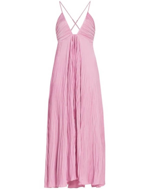 ae tiered pleated maxi dress pink AE Babydoll Tiered Maxi Dress