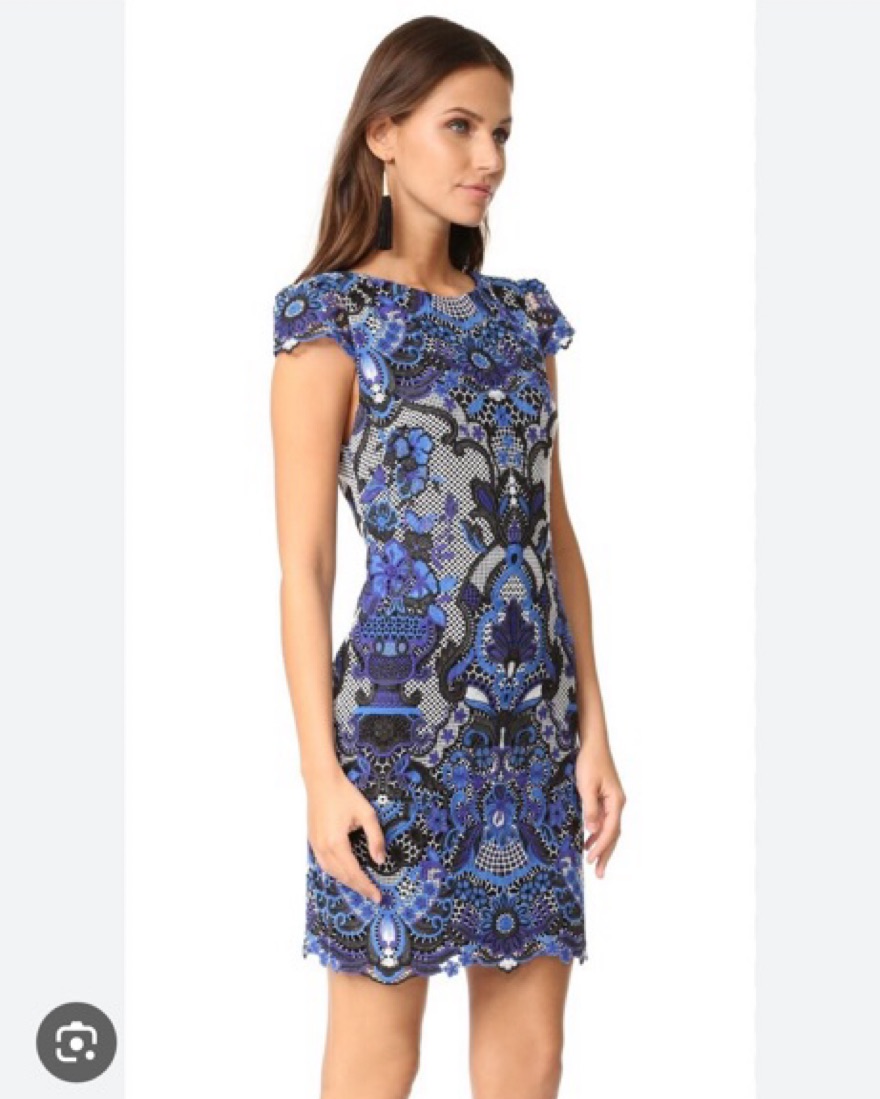 alice and olivia blue lace dress Alice + Olivia | Dresses | Alice Olivia Clover Blue Guipure Lace Dress New