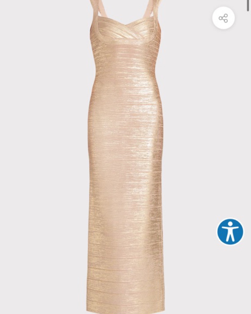 Herve leger rose gold dress best sale