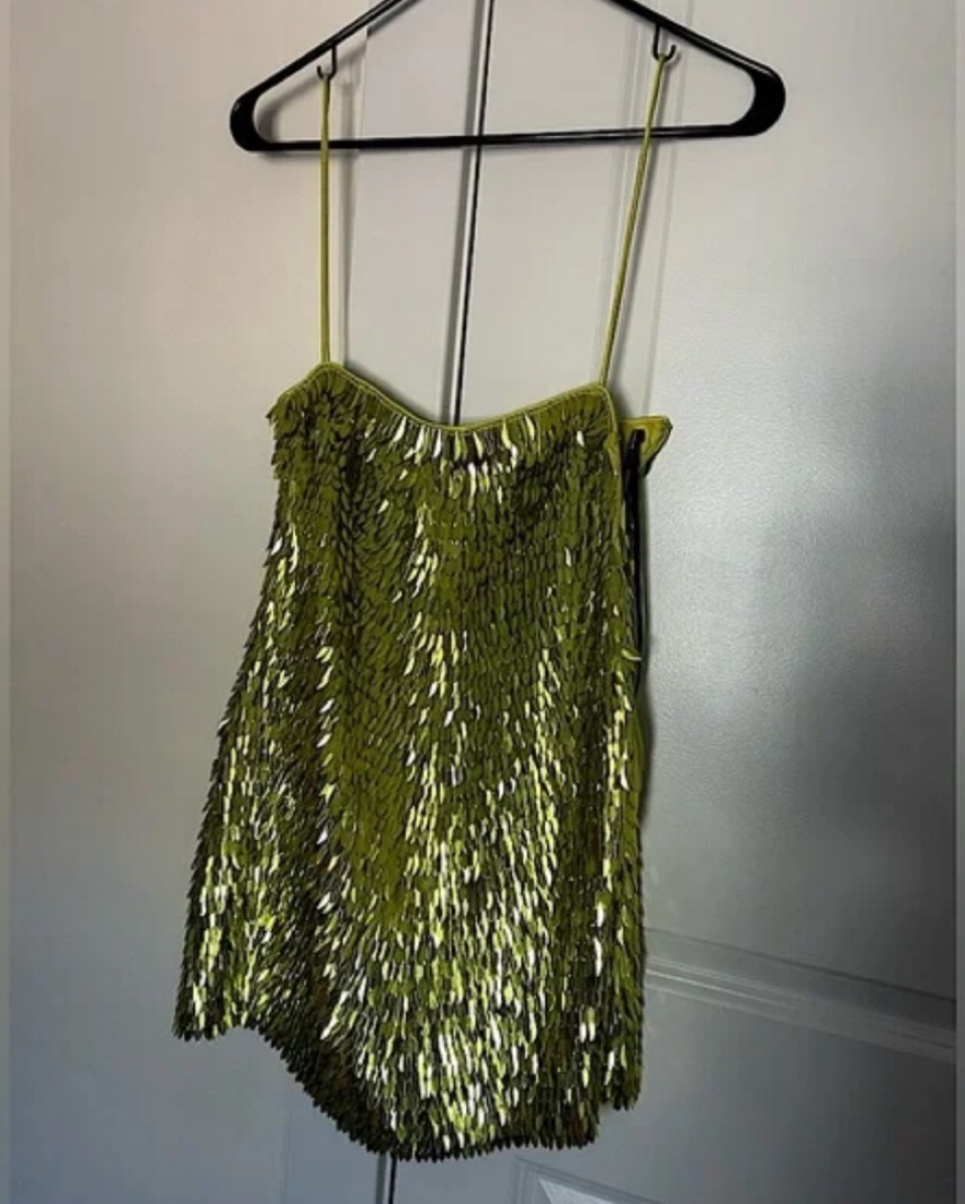 retrofete nara sequin dress Nara Feather Sequin Dress  Retrofete
