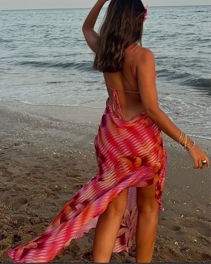 red floral dress mango Mango Floral Print Asymmetric Dress in Red