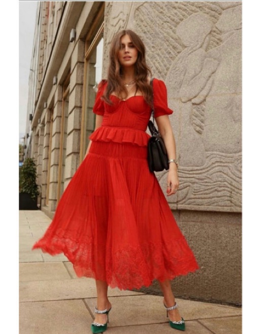 spaghetti strap chiffon prom dress A Line Pleats Cross Criss Dresses Easy returns SET SKIRT Neon Green Prom Dresses RENT/BUY:RENT