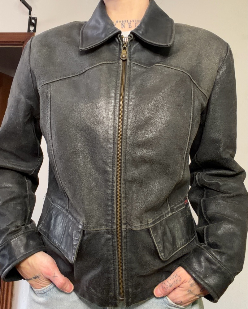 00s vintage GUESS レザージャケット　archive Vintage Guess Leather Jacket ✨ Rare by Guess - Pickle