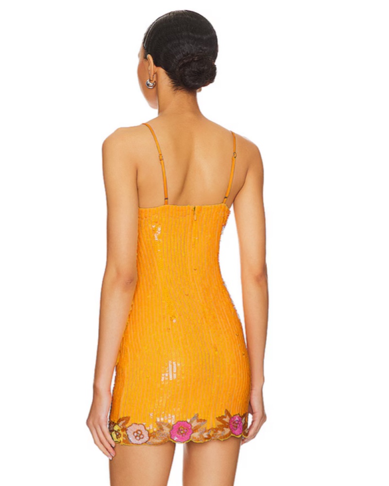 claribel orange mini dress Chamberlain Scallop Trim Mini Dress Citrus Orange