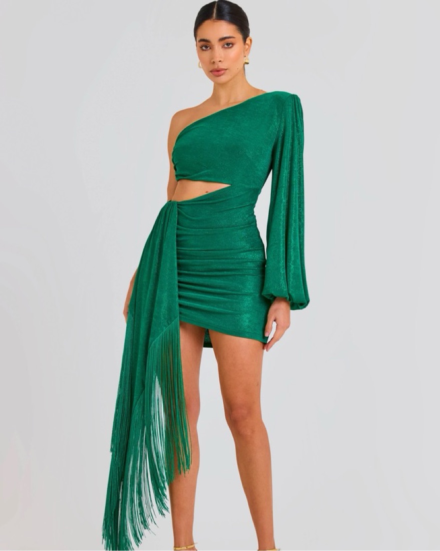 nadine merabi green dress Nadine Merabi Emerald Gracie XS S M L - Labels On Loan