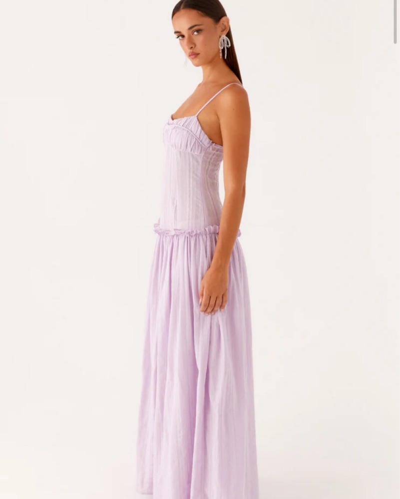 Jacinda Drop Waist Maxi Dress - Lavender by Peppermayo - Pickle