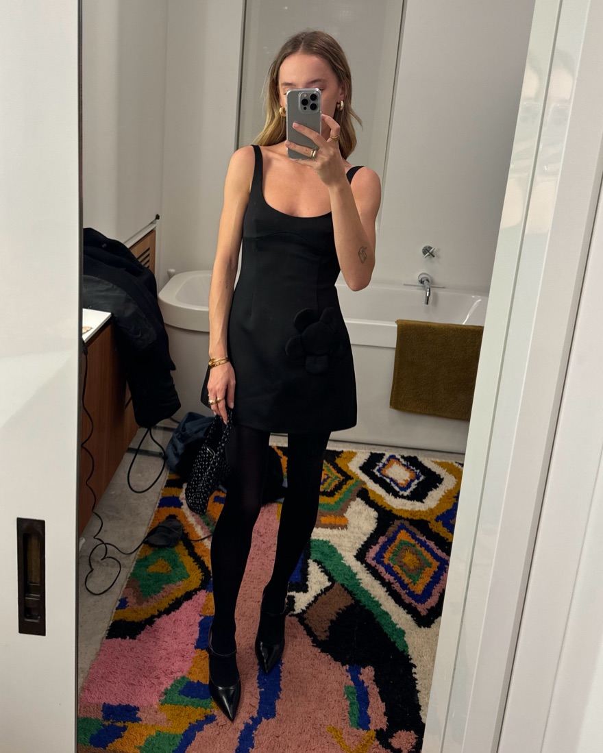 SANDY LIANG サンディリアン SIMON DRESS ツイード ワンピース Sandy Liang Simon Dress in Bone | FWRD