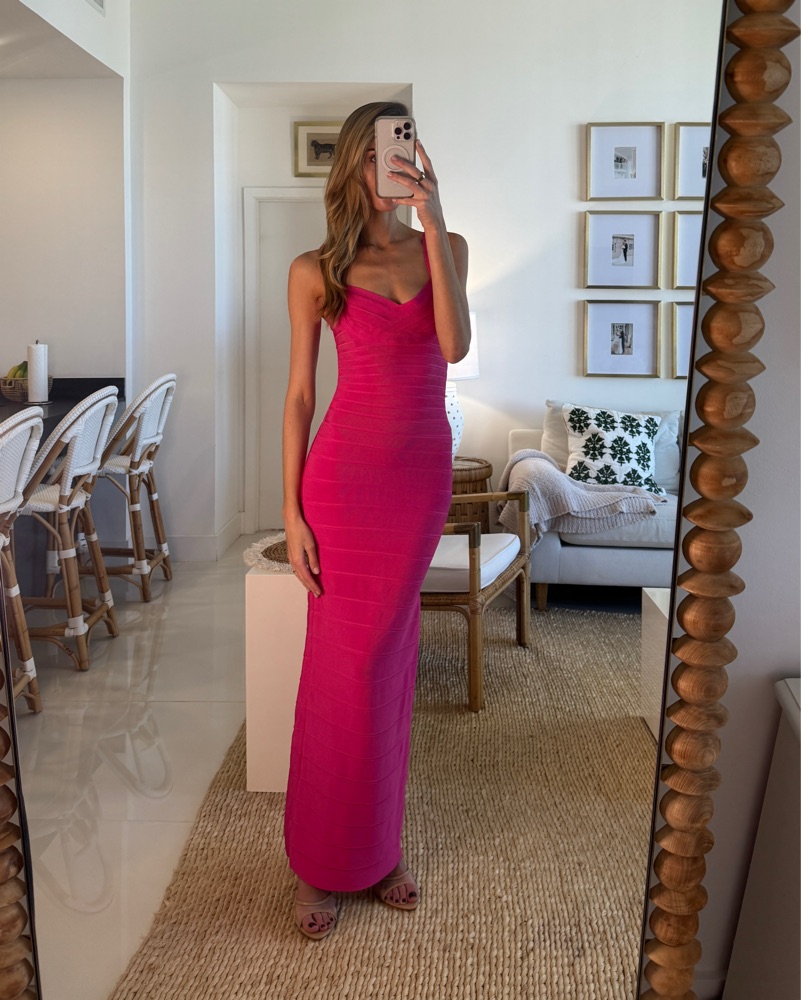 Herve Leger Hot Pink Bandage Gown by Herve Leger - Pickle