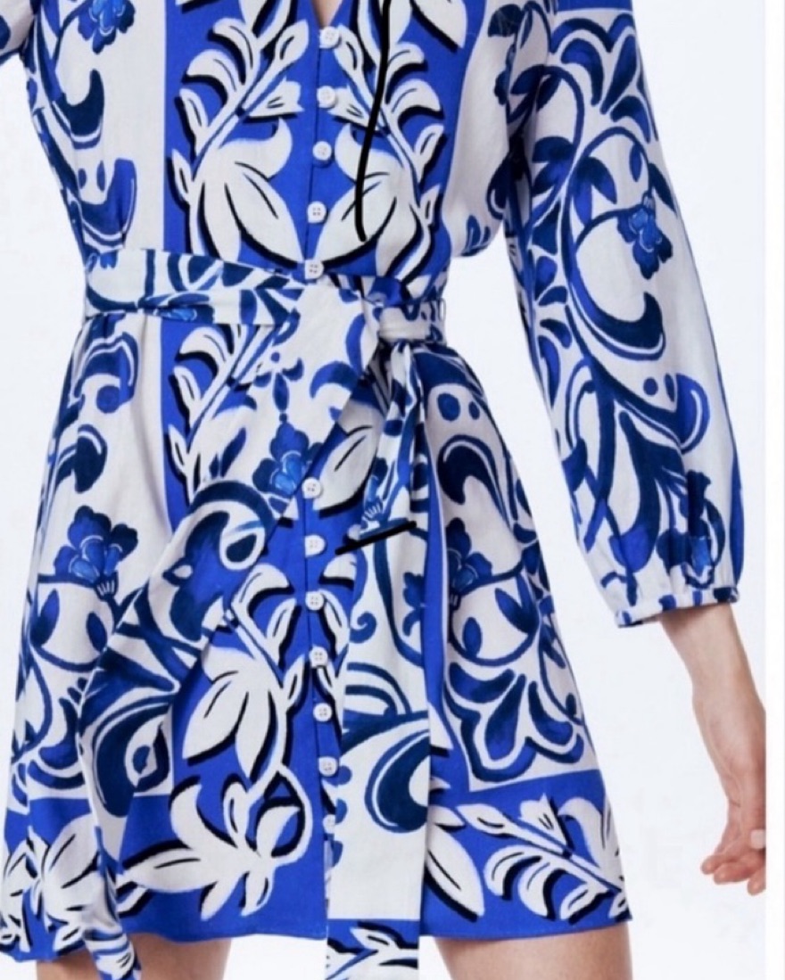 zara blue and white dress The Zara Tiered Maxi Dress main image 0