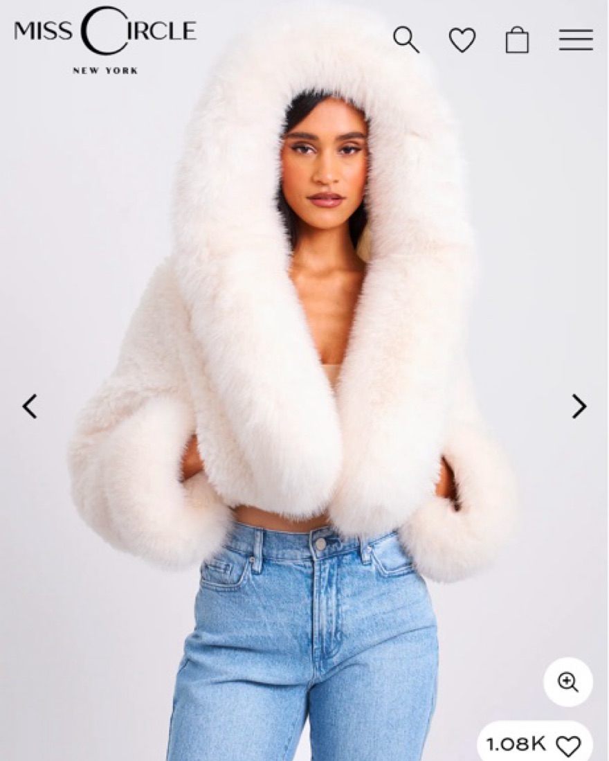 Kali White Cropped Vegan Fur Jacket With | Pickle