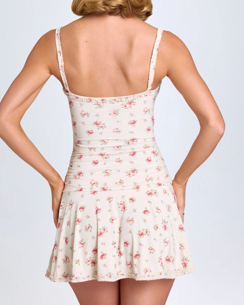 oh polly floral mini dress Oh Polly - Blue Floral Mini Dress