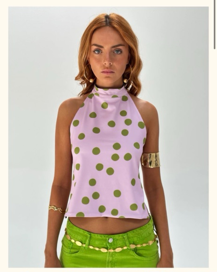 Reversible! Silk halter top by Susmies - Pickle
