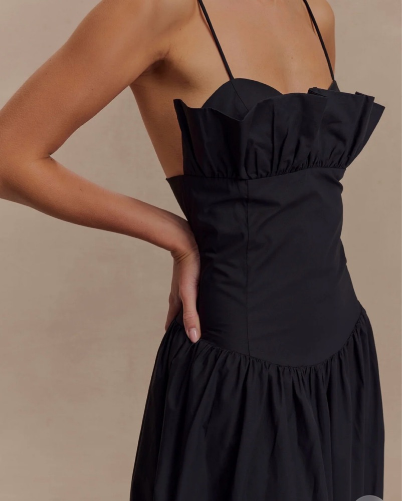 backless maxi dresses AURELIA Strappy Backless Maxi Dress (Black Silk Crepe)