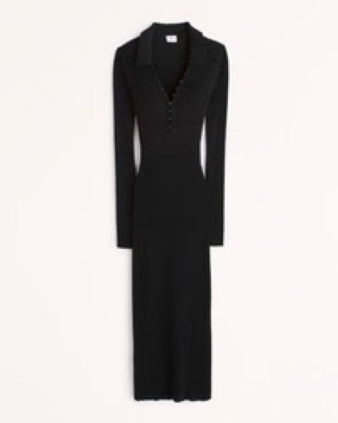 abercrombie ribbed polo midi sweater dress Ribbed Polo Midi Sweater Dress by Abercrombie and Fitch