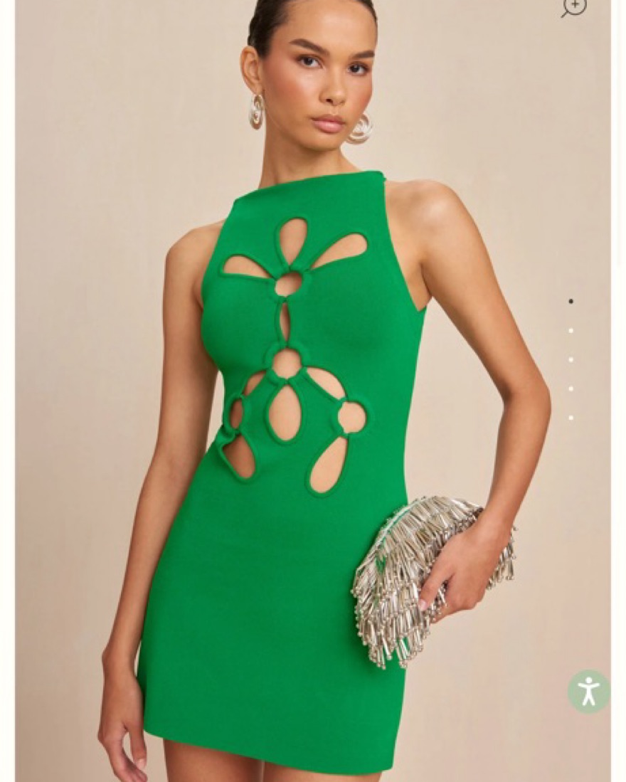 Cult Gaia Green Knit Franco Dress XS by Cult Gaia - Pickle