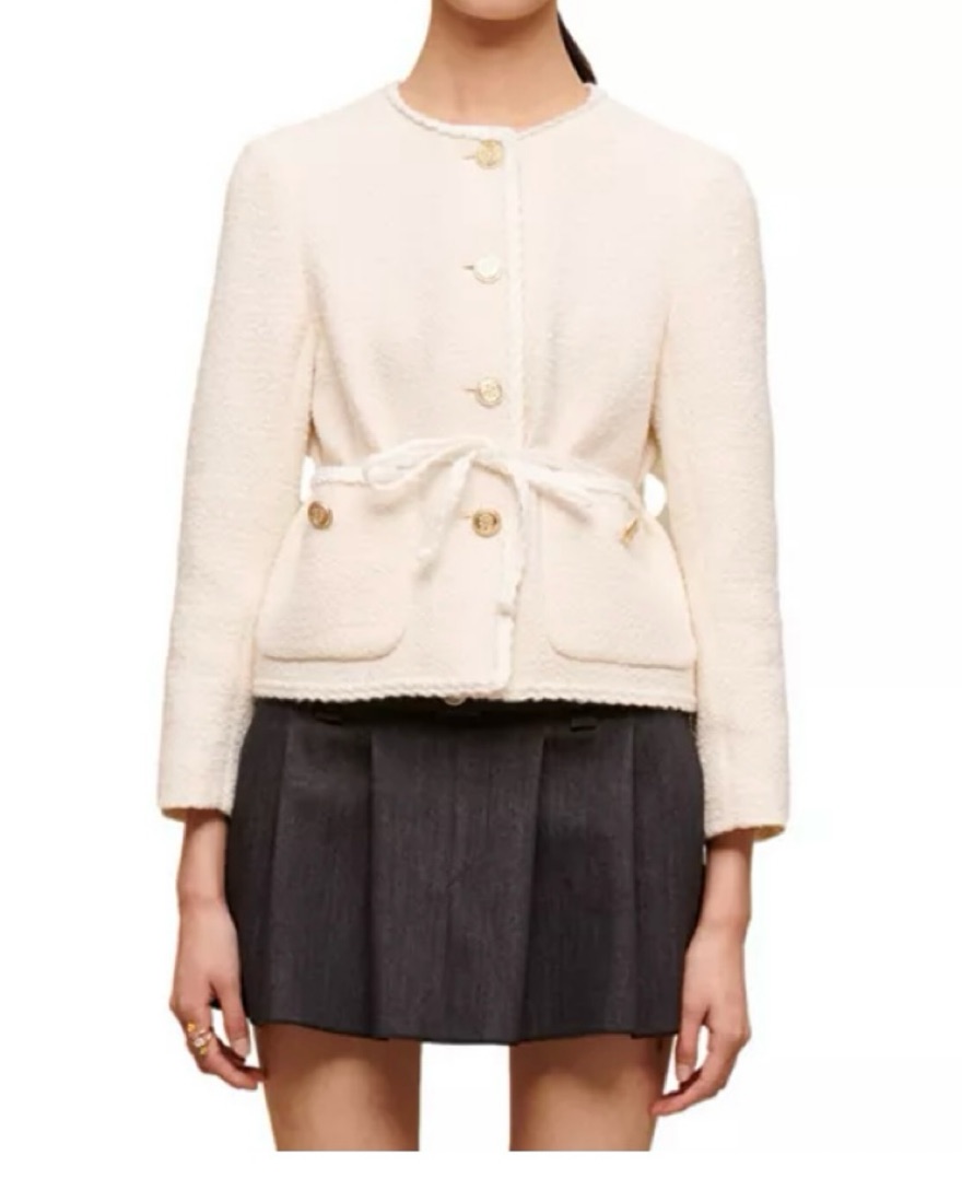 SALE *maje* ツイードブルゾン ジャケット Purple quilted tweed jacket Purple For Women | Maje