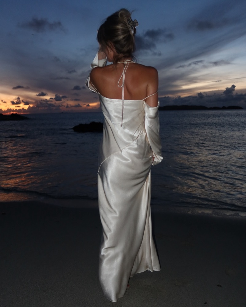 la lune off shoulder tie maxi dress Shona Joy La Lune Off Shoulder Tie Maxi Dress