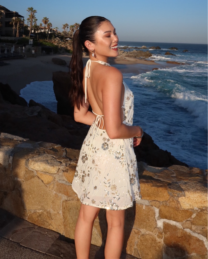 beaded mini dress peppermayo Zion Beaded Micro Mini Dress