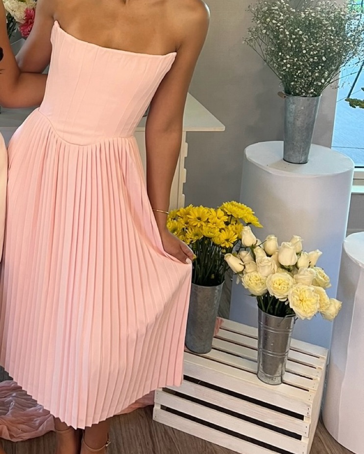 House Of CB Marci Corset Midi Dress by House of CB - Pickle