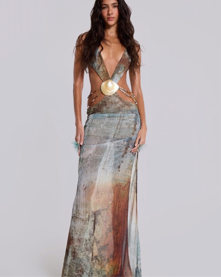 Jaded London Vida backless Maxi Dress by Jaded London - Pickle
