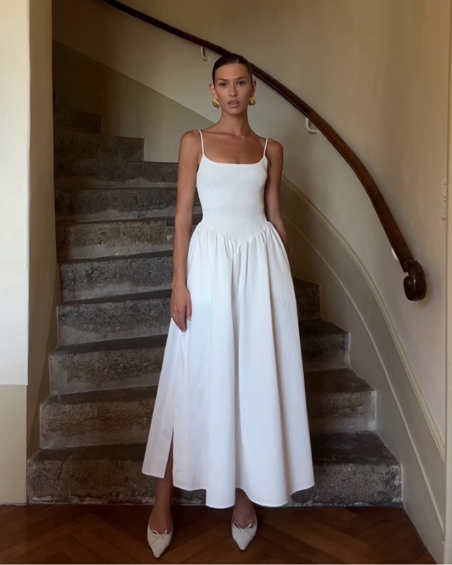 white dresses drop waist Bow Back Dropped Midi Dress The full White Button Down Drop Waist