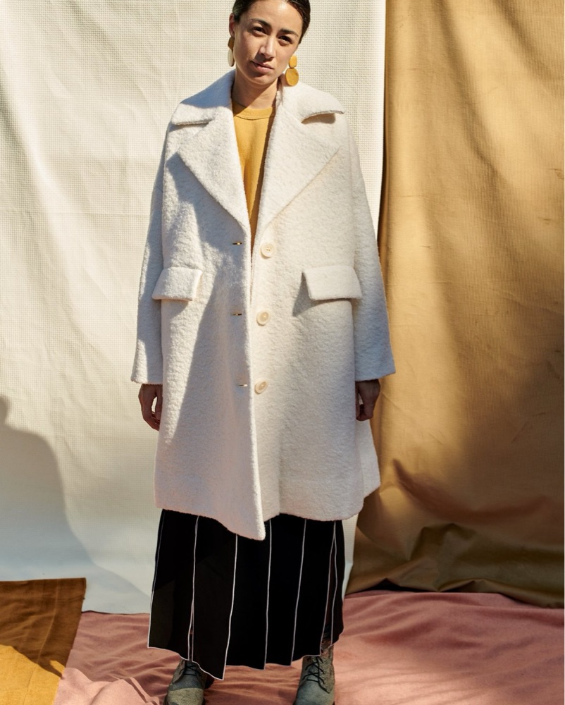 Ganni White Wool Coat by Ganni - Pickle