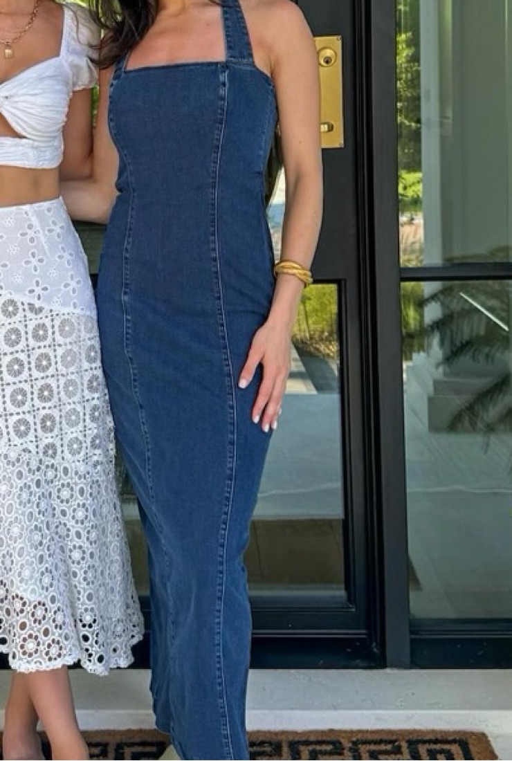 Reformation Evita Denim Dress by Anthropologie - Pickle