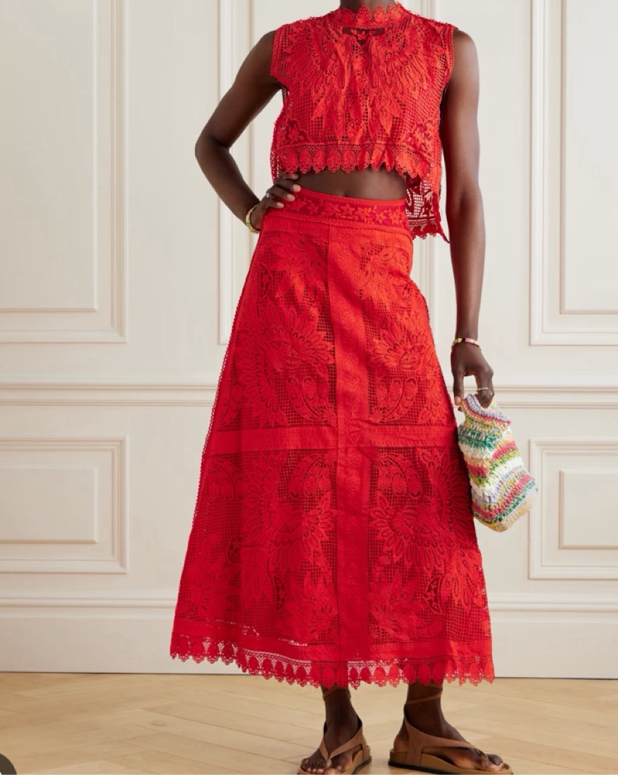 Farm Rio Red Guipure Lace Set by Farm Rio - Pickle