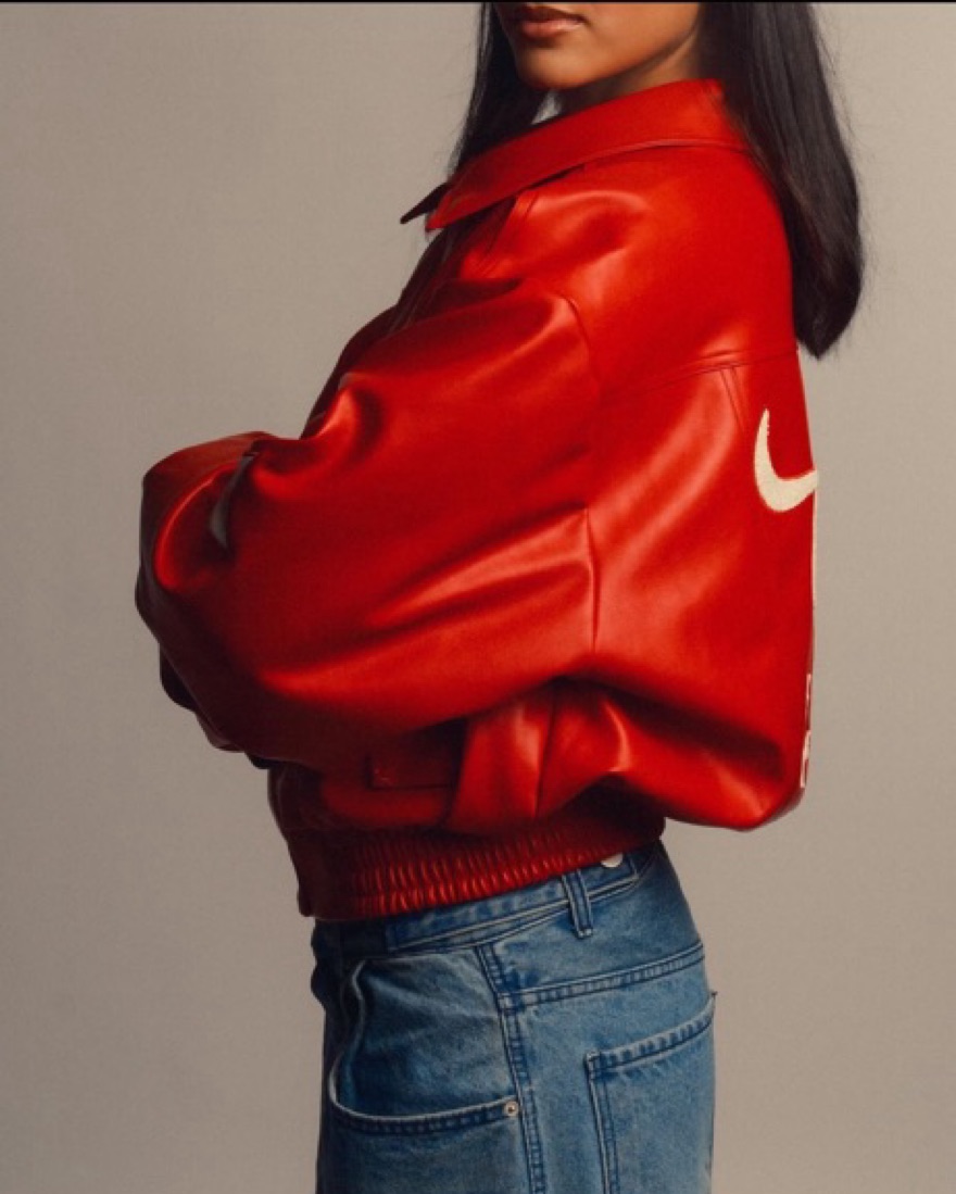 Red Wish Me Luck Bomber by Vintage - Pickle