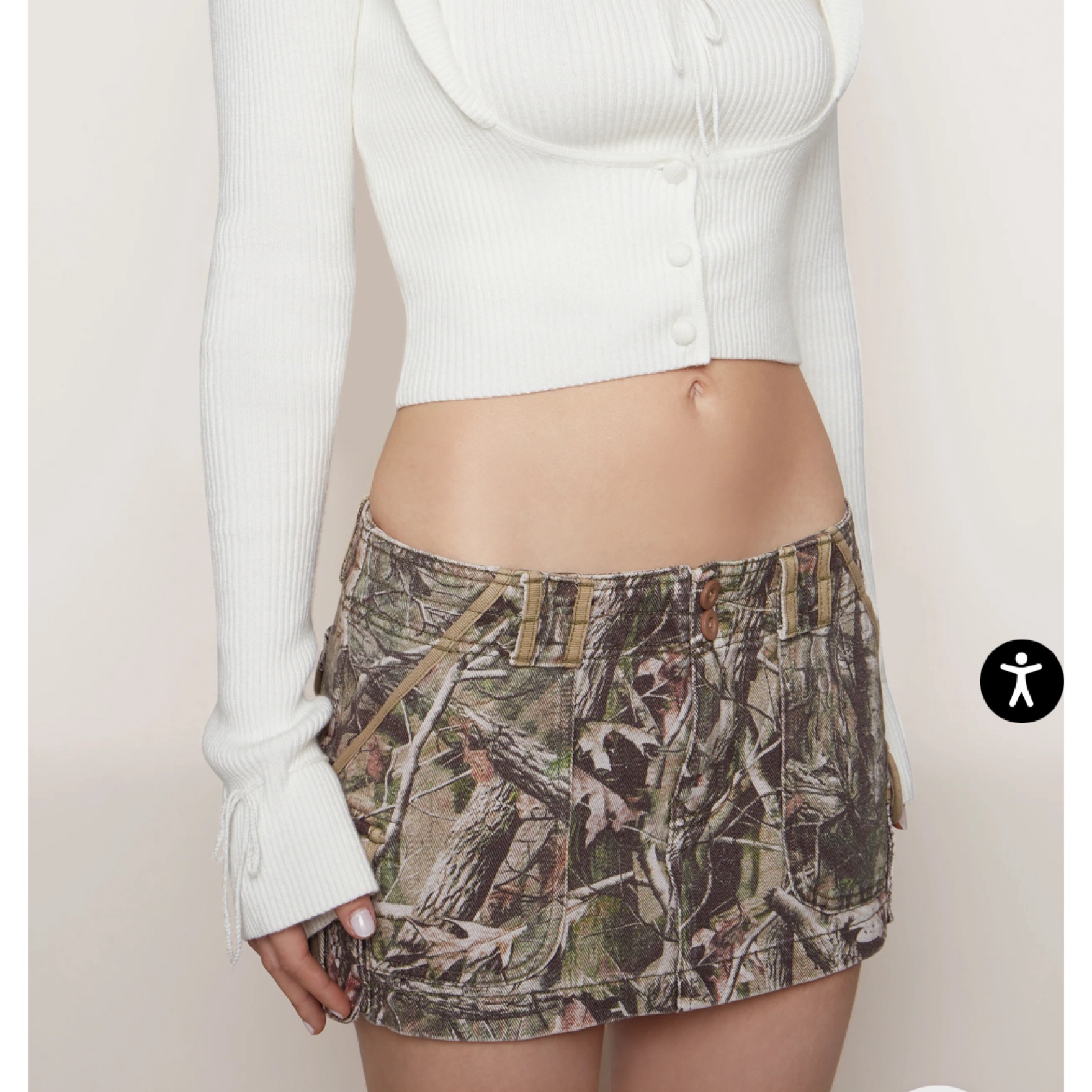 BOBCAT CAMO TACTICAL CARGO SKIRT by Danielle Guizio - Pickle