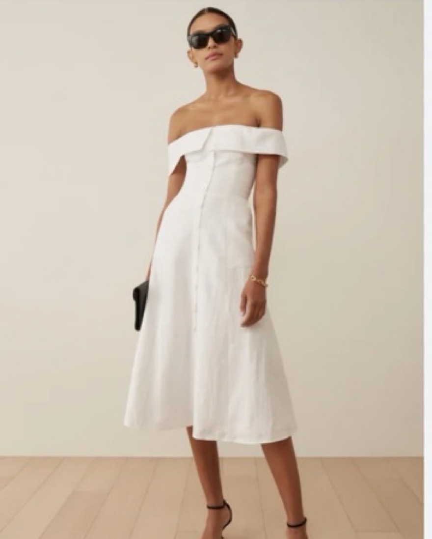 Reformation Adriel Linen Dress by Reformation - Pickle