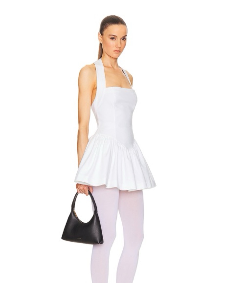 faille halter mini dress in white Amaya Crichton on LTK