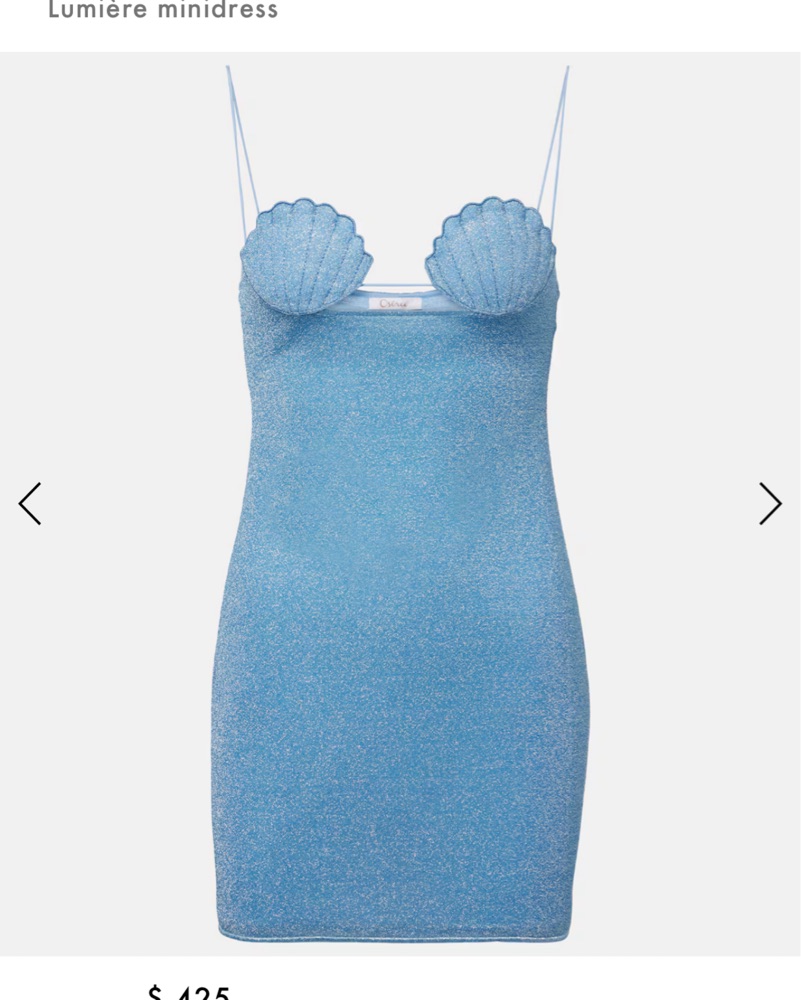 blue dress with shells Reed Pleated Shell Dress – AMUR main image 1